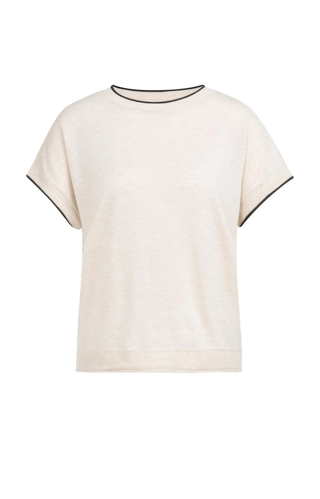 Knitted Top with Short Sleeves and Rolled Edges Yaya