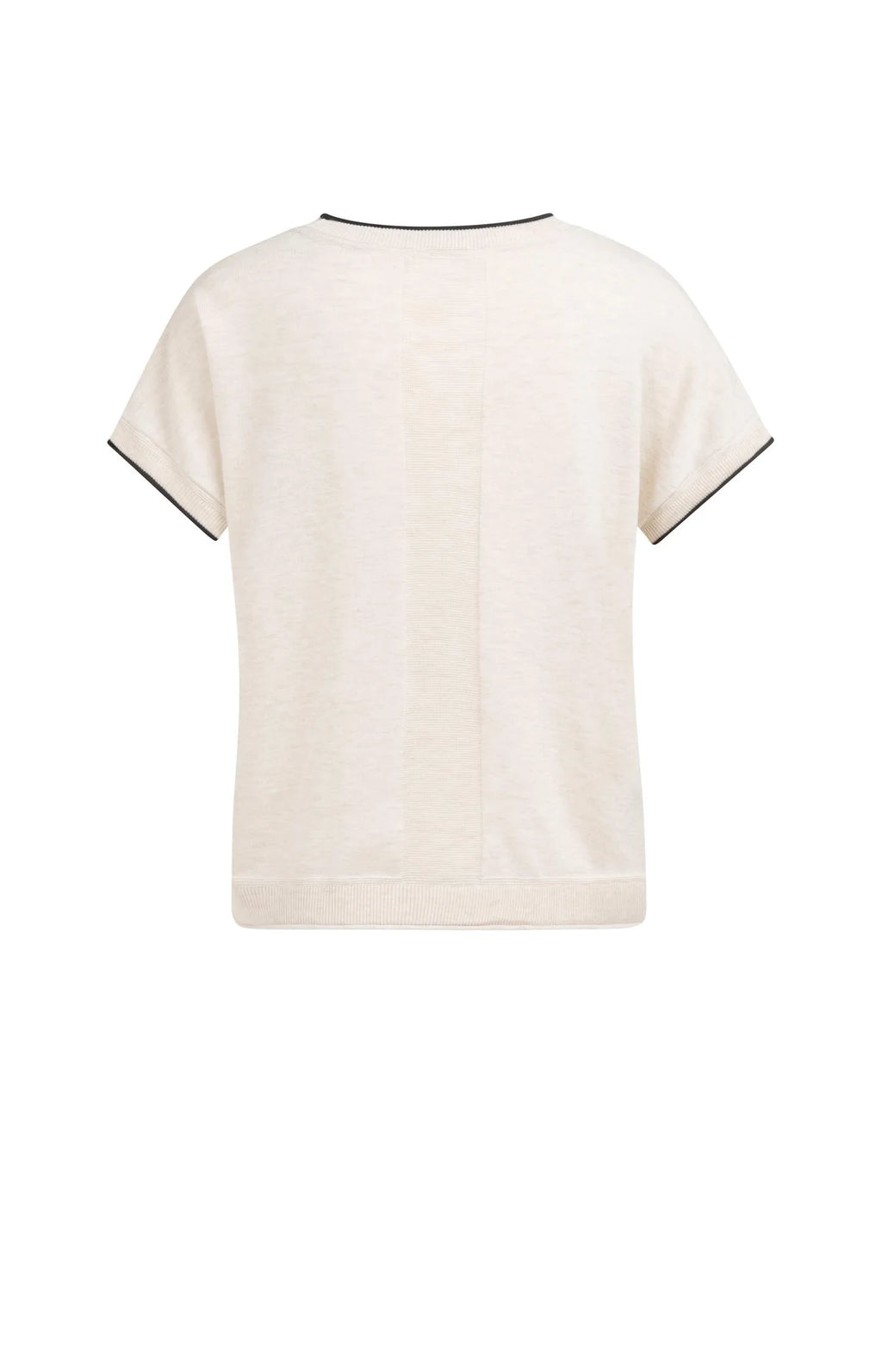 Knitted Top with Short Sleeves and Rolled Edges Yaya