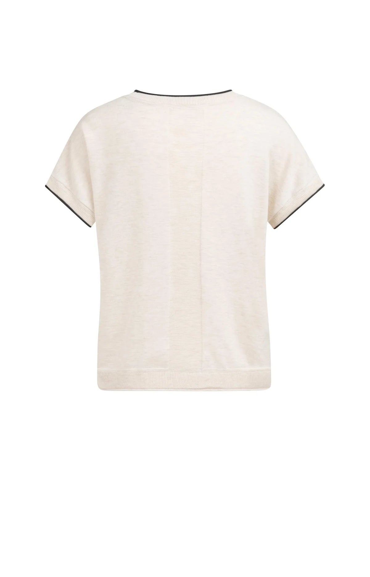 Knitted Top with Short Sleeves and Rolled Edges Yaya