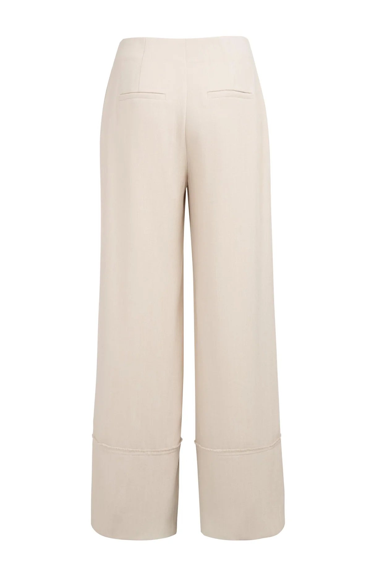 Linen Blend Wide Leg Fringe Trousers - Yaya