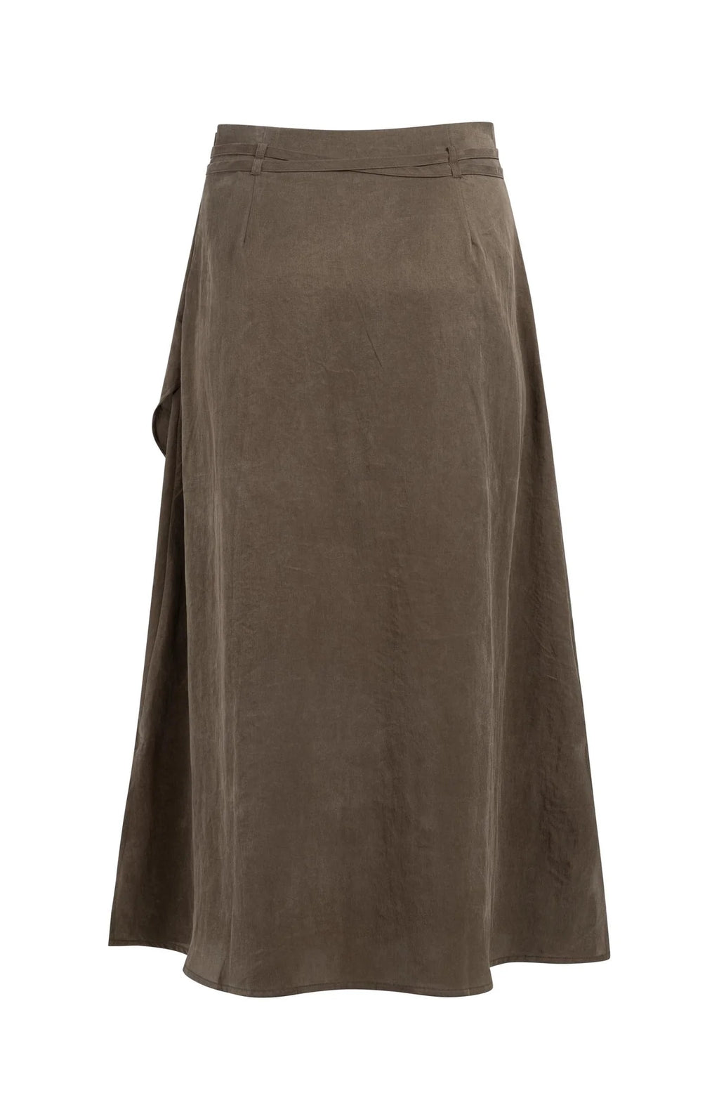 Midi Skirt with Wrap Effect and Tie Belt Yaya