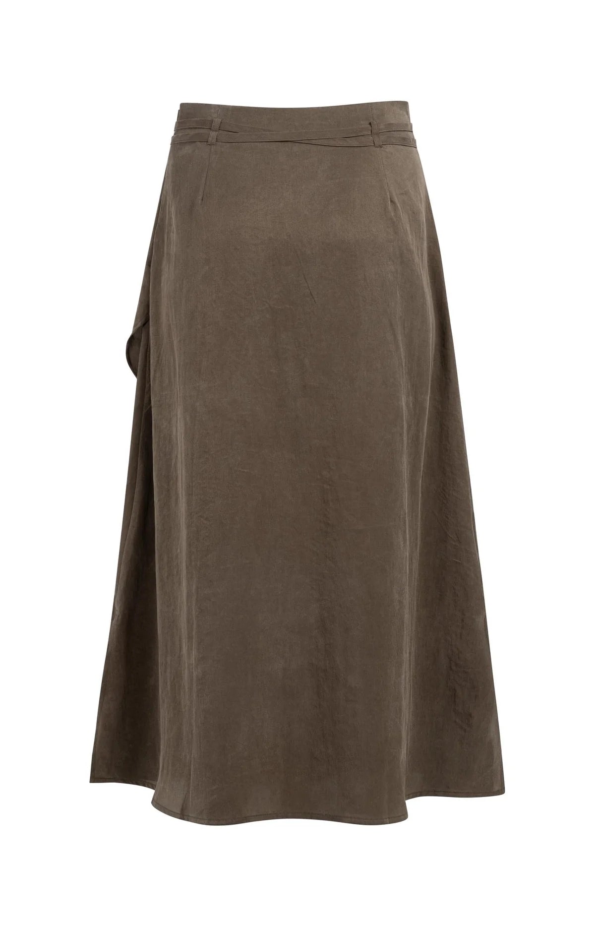 Midi Skirt with Wrap Effect and Tie Belt Yaya