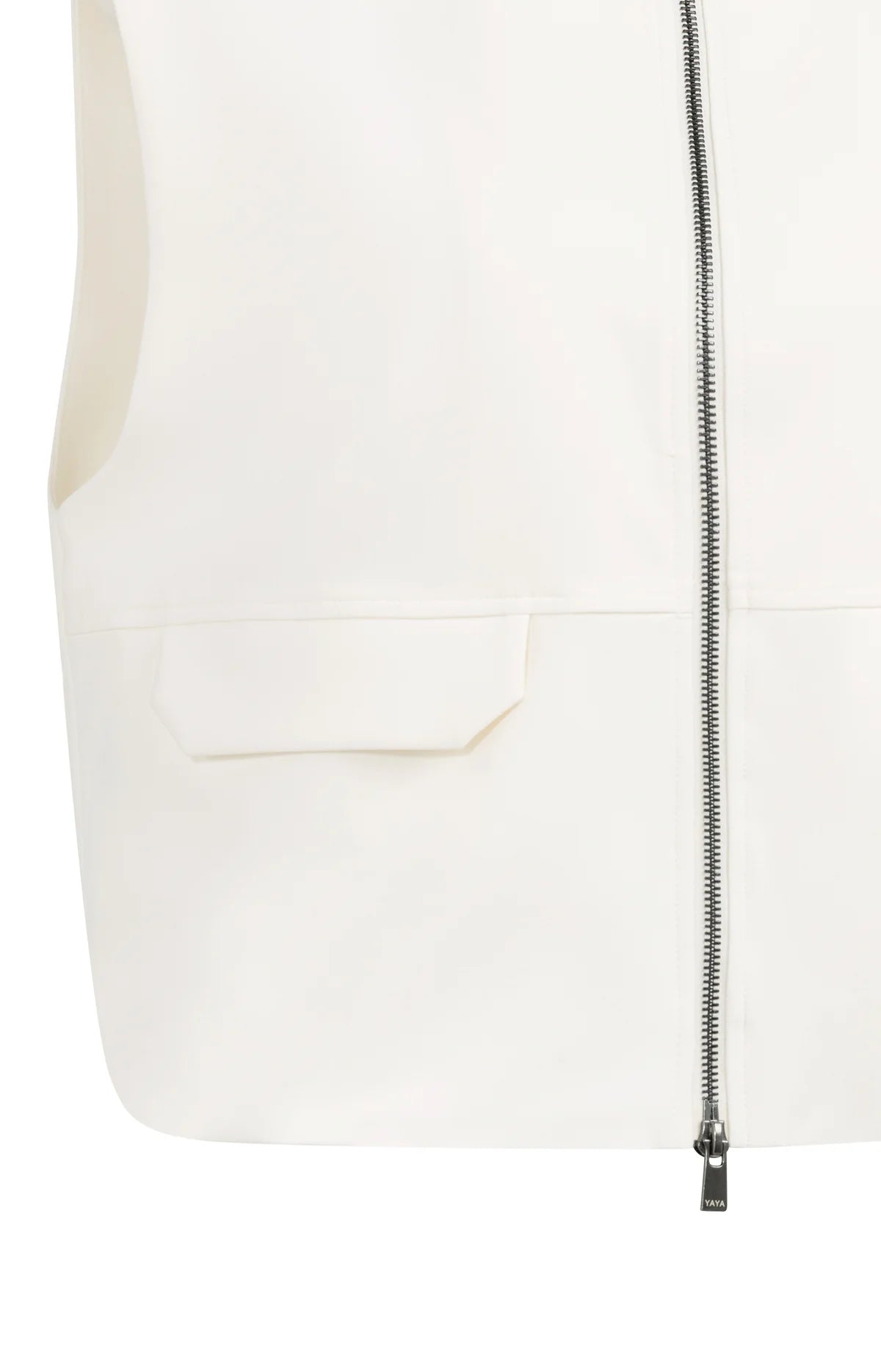 Sleeveless Woven Jacket with Balloon-Shaped Hem Yaya