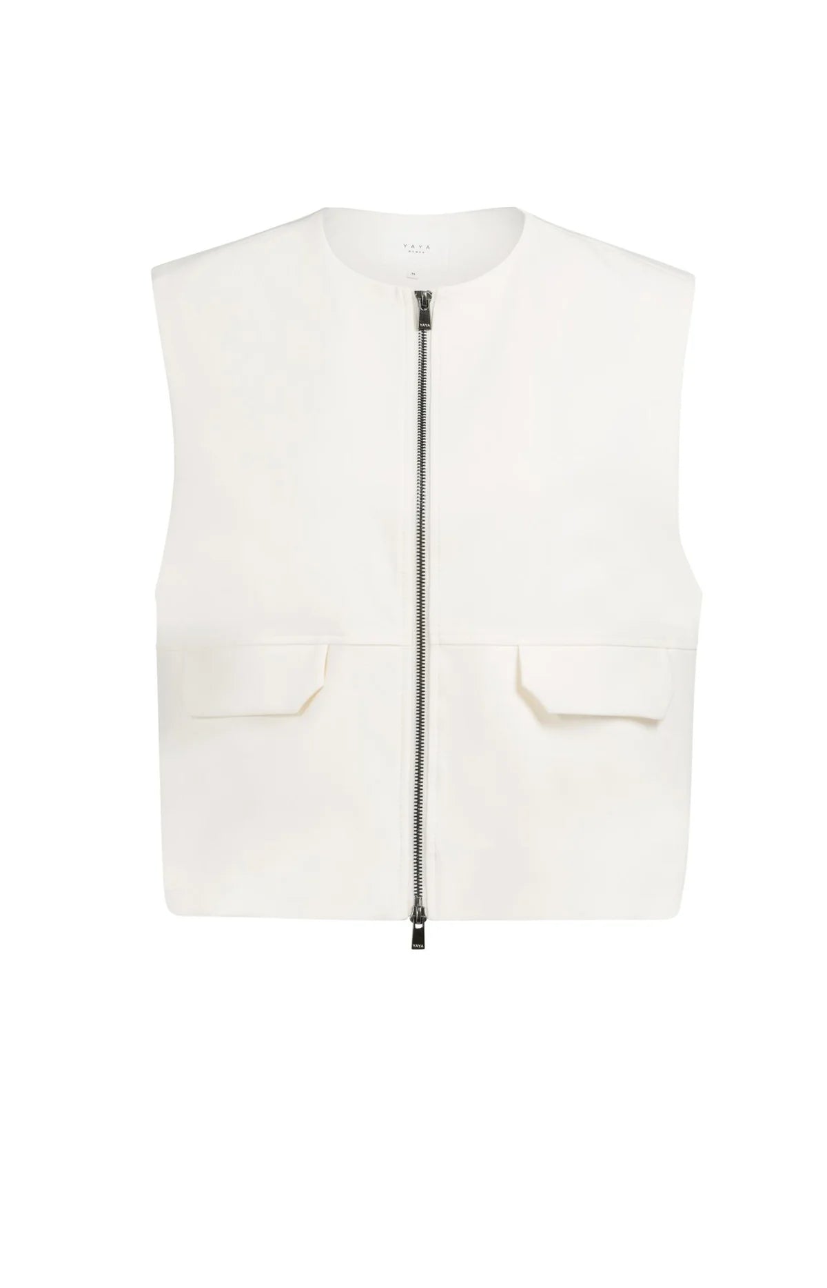 Sleeveless Woven Jacket with Balloon-Shaped Hem Yaya
