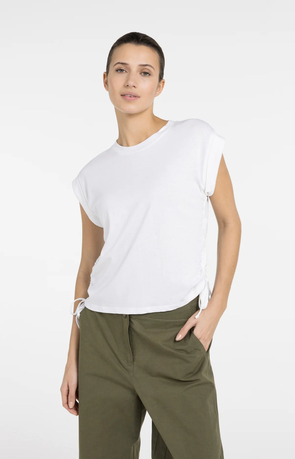 Top with Short Sleeves and Adjustable Cords Yaya