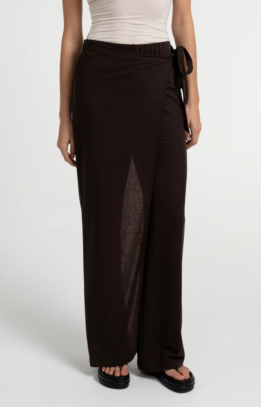 Wide-leg trousers with wrap detail Yaya