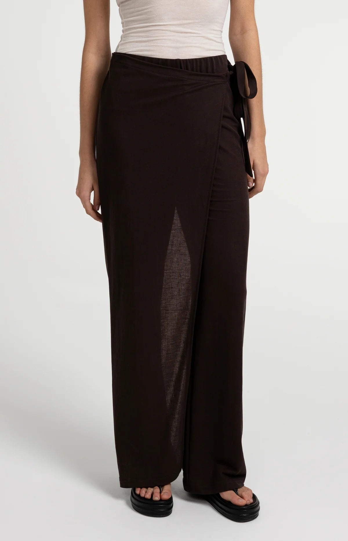 Wide-leg trousers with wrap detail Yaya