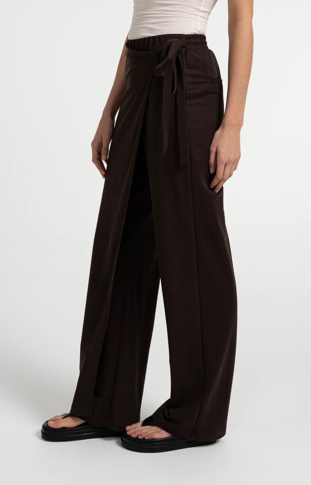 Wide-leg trousers with wrap detail Yaya