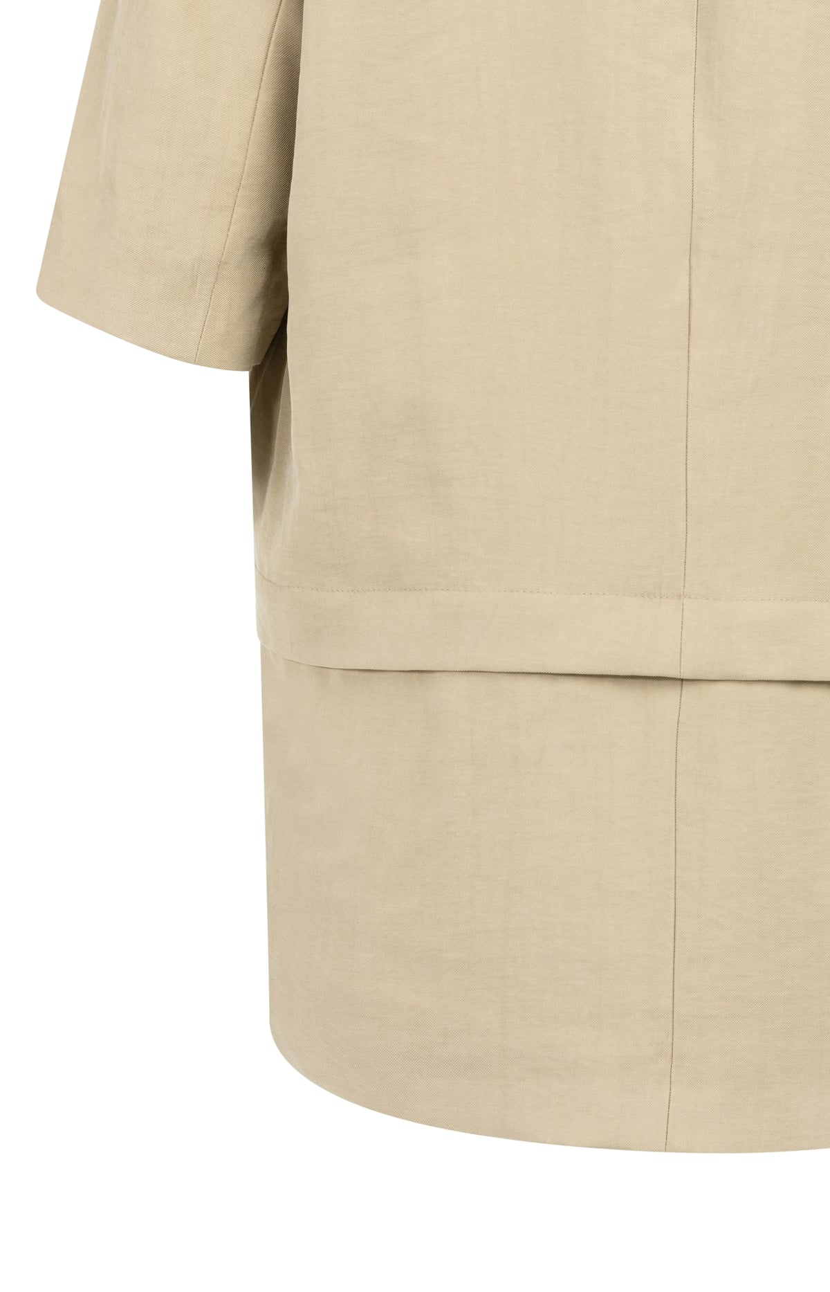 Woven Blazer with Short Sleeves and Detachable Zip Hem Yaya