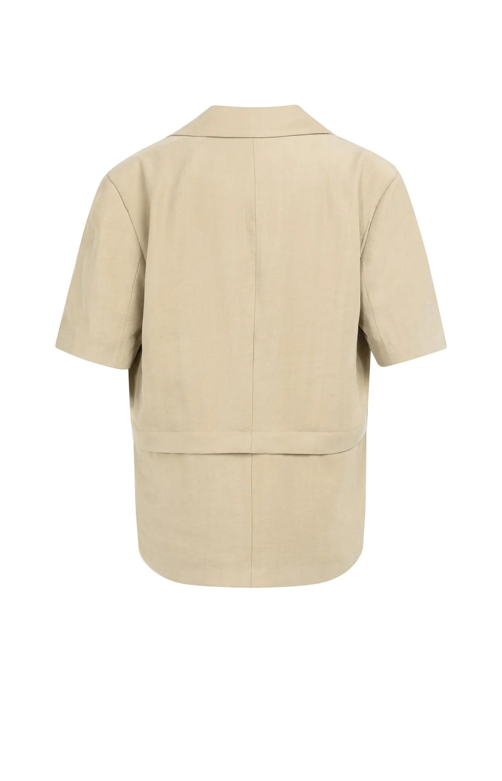 Woven Blazer with Short Sleeves and Detachable Zip Hem Yaya