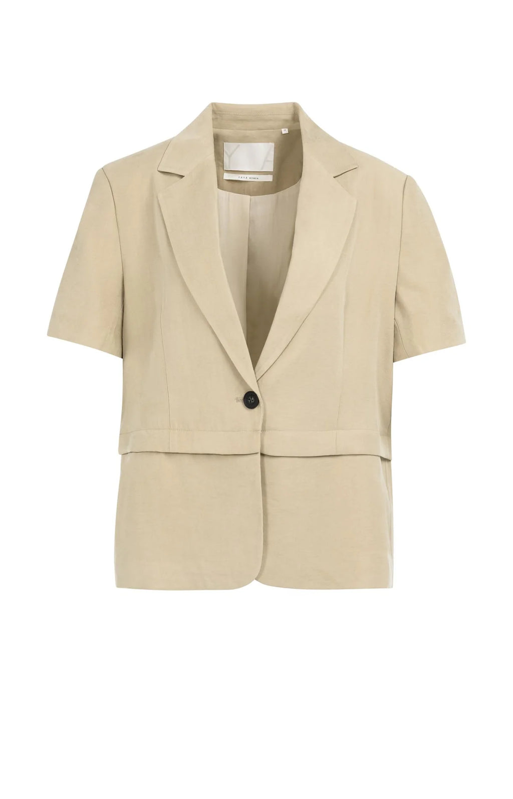 Woven Blazer with Short Sleeves and Detachable Zip Hem Yaya