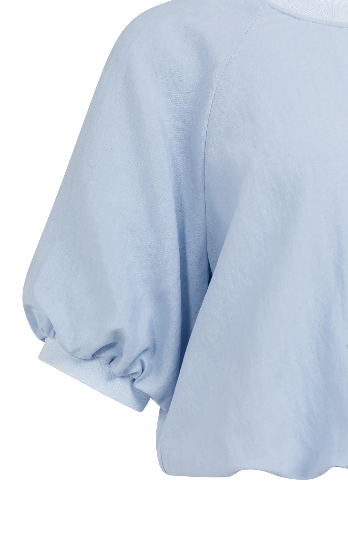 Woven T-Shirt with Balloon Sleeves and Zip Yaya