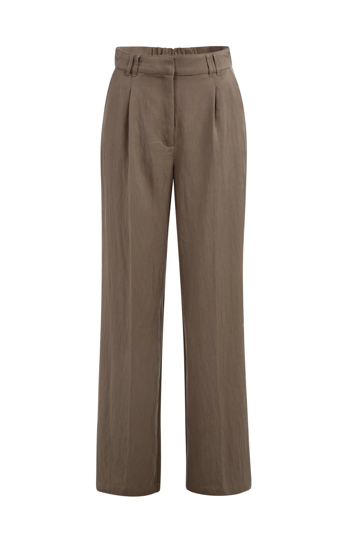 Woven Trousers with Wide Legs and Pleats L32 Yaya